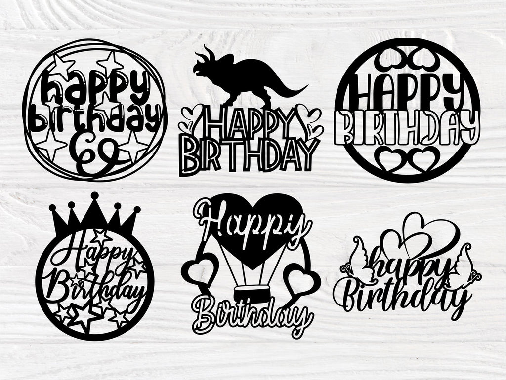 Happy Birthday Cake Topper SVG Free