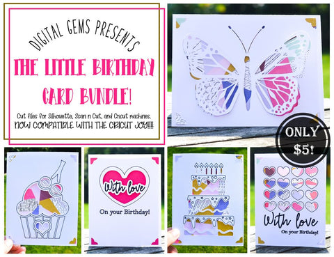 Download Birthday Card Bundle Now Compatible With The Cricut Joy So Fontsy