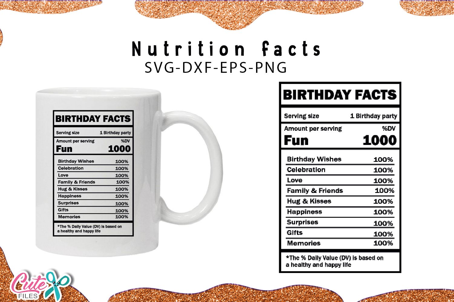 Download Birthday Nutrition Facts Svg For Crafter So Fontsy