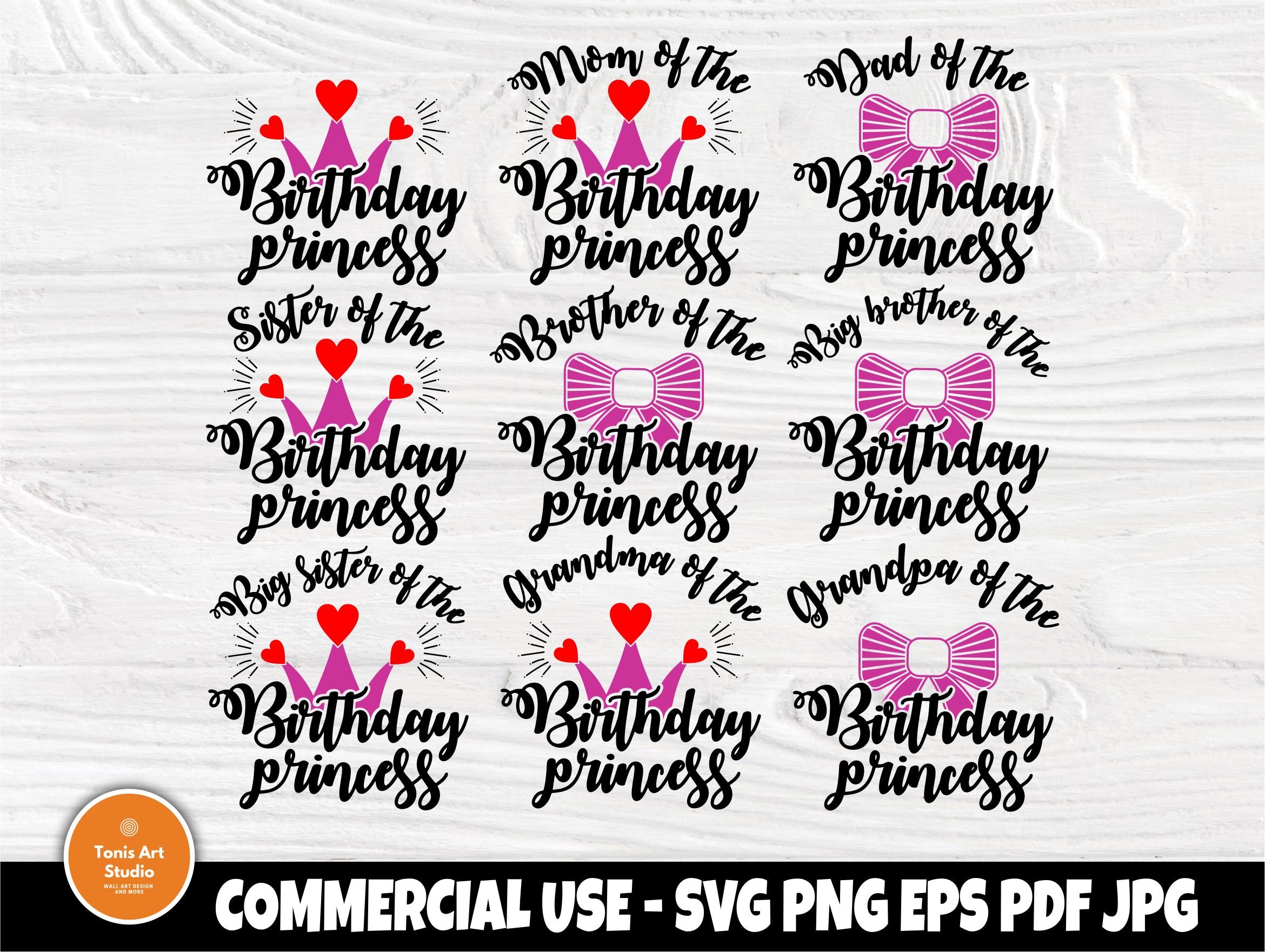 Download Birthday Princess Svg Princess Bundle Svg Mom And Dad Svg Birthday Girl Svg Princess Family Svg Princess Cut Files Cricut File So Fontsy