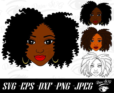 Download Black Afro Melanin Woman Svg Eps Dxf Png Jpg Cut Files So Fontsy