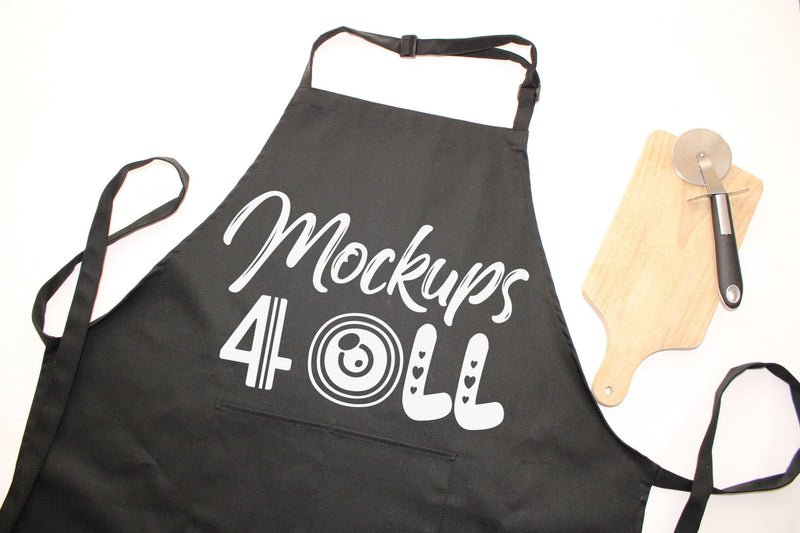 Download Black Apron Mockup, Baking Mockup,Kitchen Apron, Flatlay ...