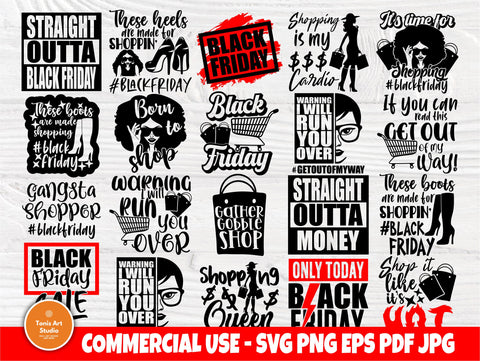 Download Black Friday Svg Bundle Shopping Svg Woman Shirt So Fontsy