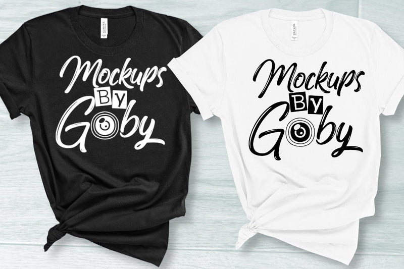 Download Black & White T Shirts Mockups, Matching Couple, Black T ...