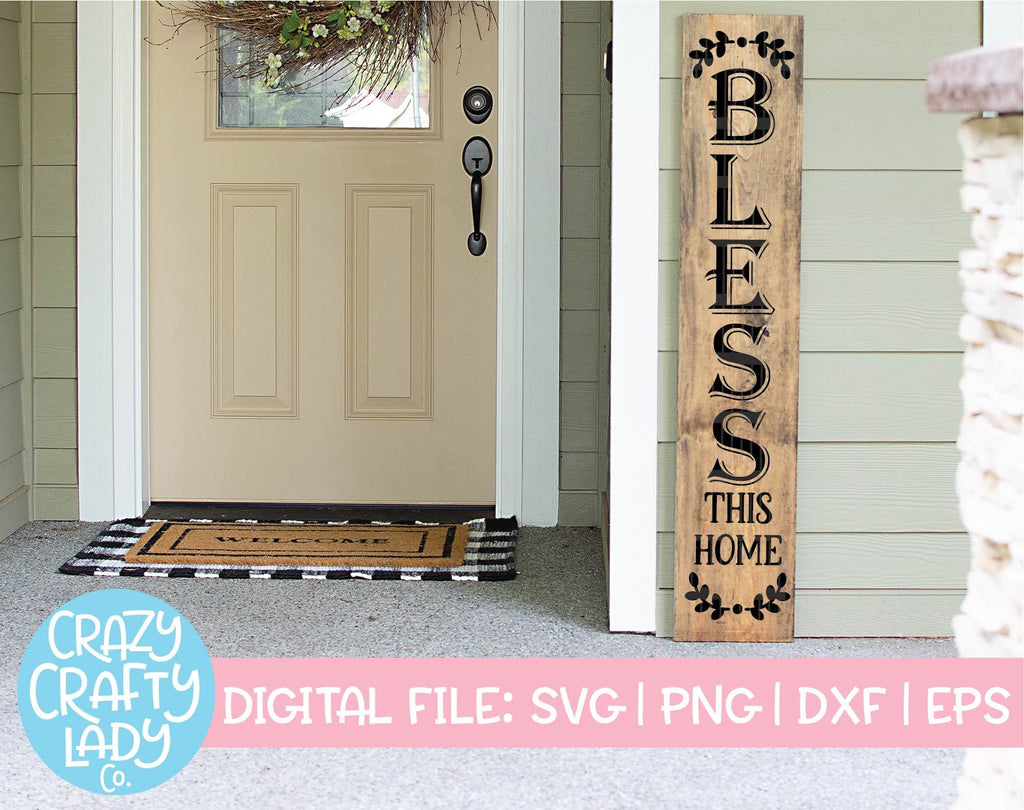 Download Bless This Home | Porch Sign SVG Cut File - So Fontsy