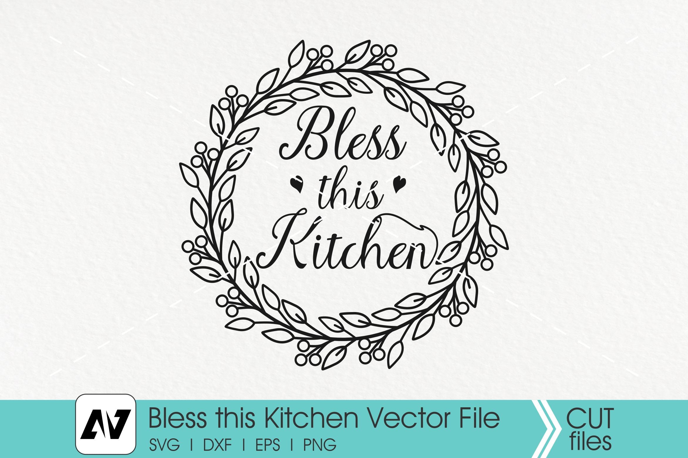 Download Bless This Kitchen Svg Kitchen Svg Kitchen Sign Svg So Fontsy