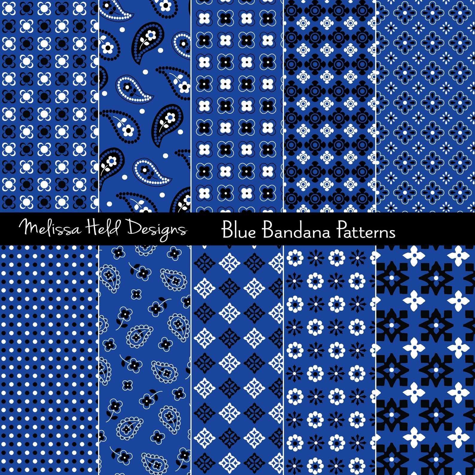 Download Blue Bandana Patterns So Fontsy