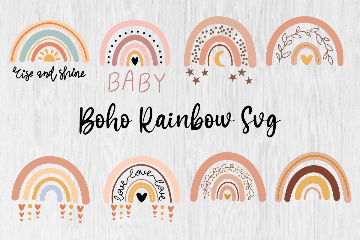 Download Boho Rainbow Svg Bundle Boho Rainbow Clipart So Fontsy
