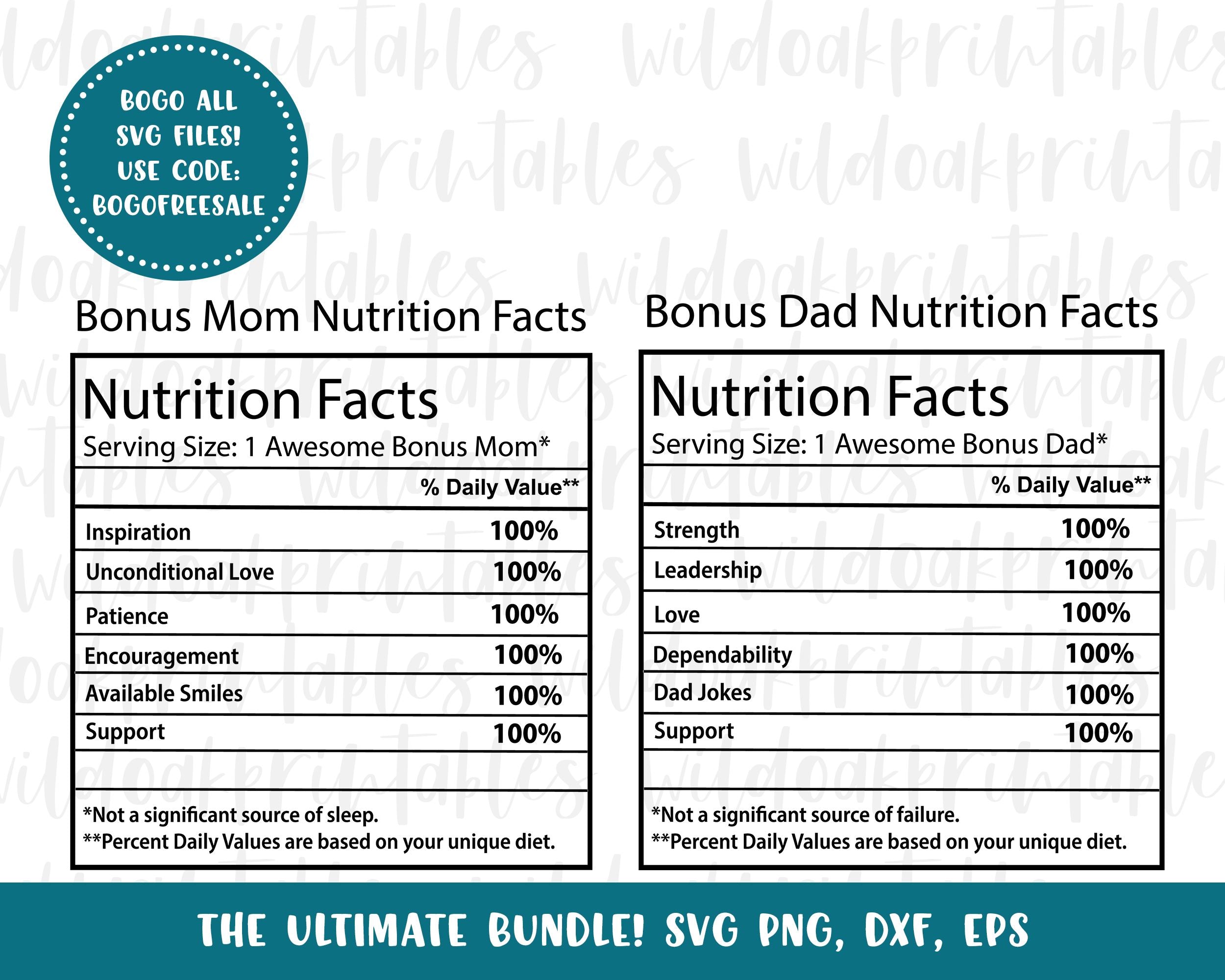 Download Bonus Dad Nutrition Facts Labels Svg Bonus Mom Svg Bonus Dad Svg Dad Nutrition Facts Label Mom Svg Mommy Svg Stepdad Svg Price So Fontsy