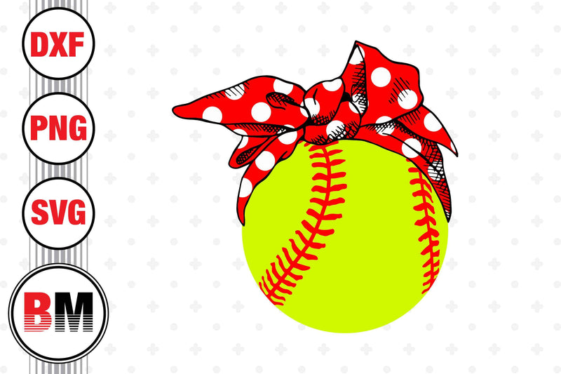 Bow Softball SVG, PNG, DXF Files - So Fontsy