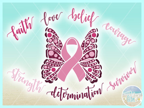 Download Breast Cancer Ribbon Butterfly Awareness Svg So Fontsy