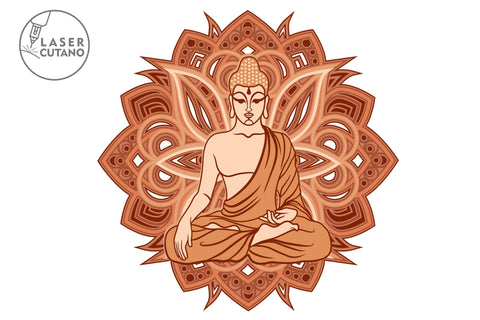 Download Buddha Mandala Multilayer Laser Cut File Mandala Round Sign Svg 3d Designs So Fontsy