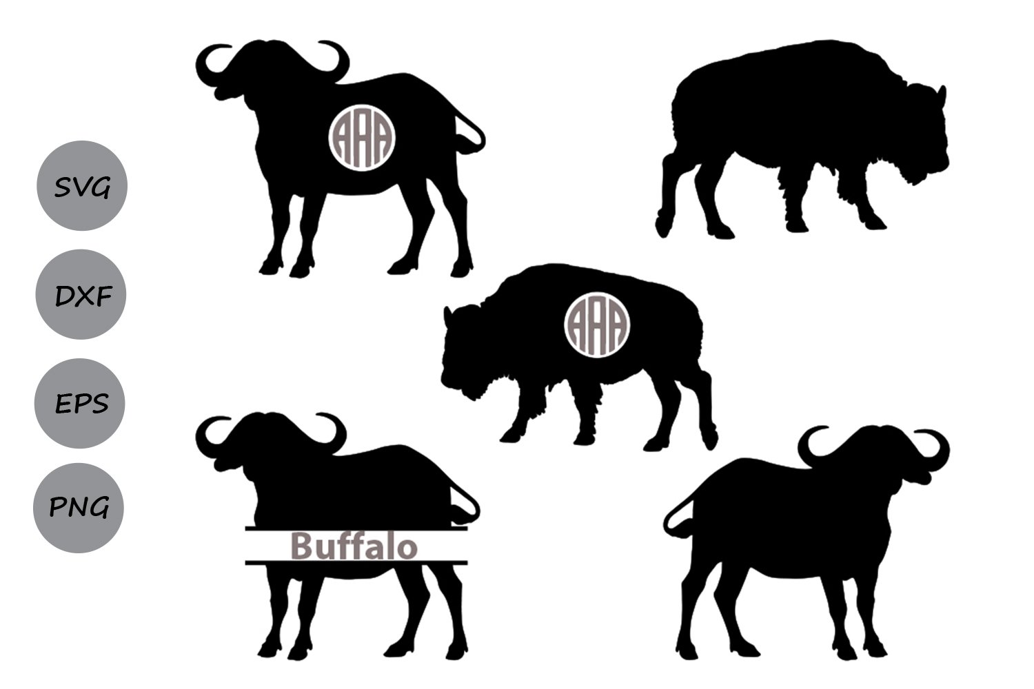 Download Buffalo Monogram Animals Svg Cut Files So Fontsy