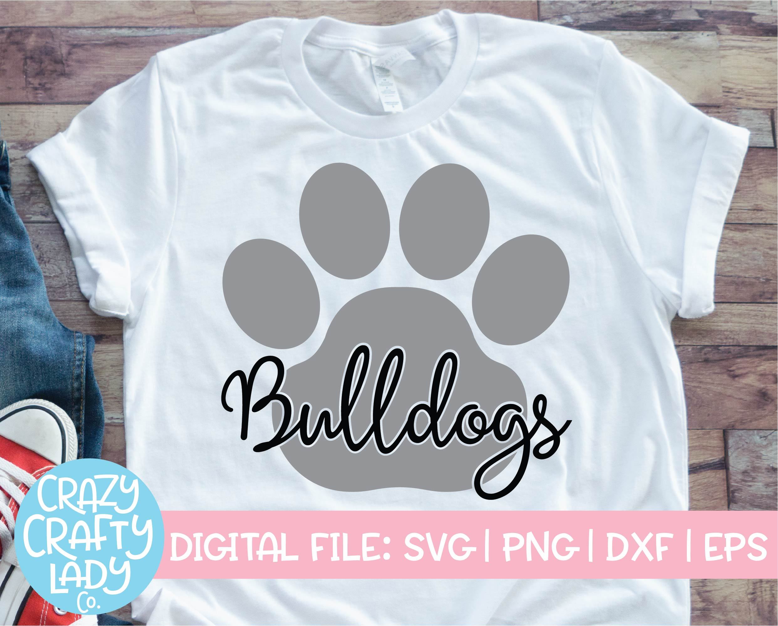 Download Bulldogs Paw Print Mascot Svg Cut File So Fontsy