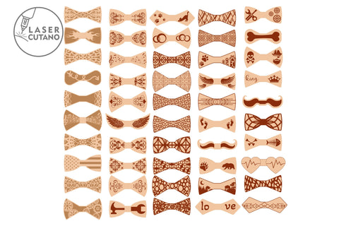 Download Bundle 50 Bow Ties Patterns Multilayer Laser Cut Files 3d Designs Mini Design Bundles So Fontsy