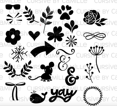 Download Bundle Of 24 Design Elements And Embellishments So Fontsy