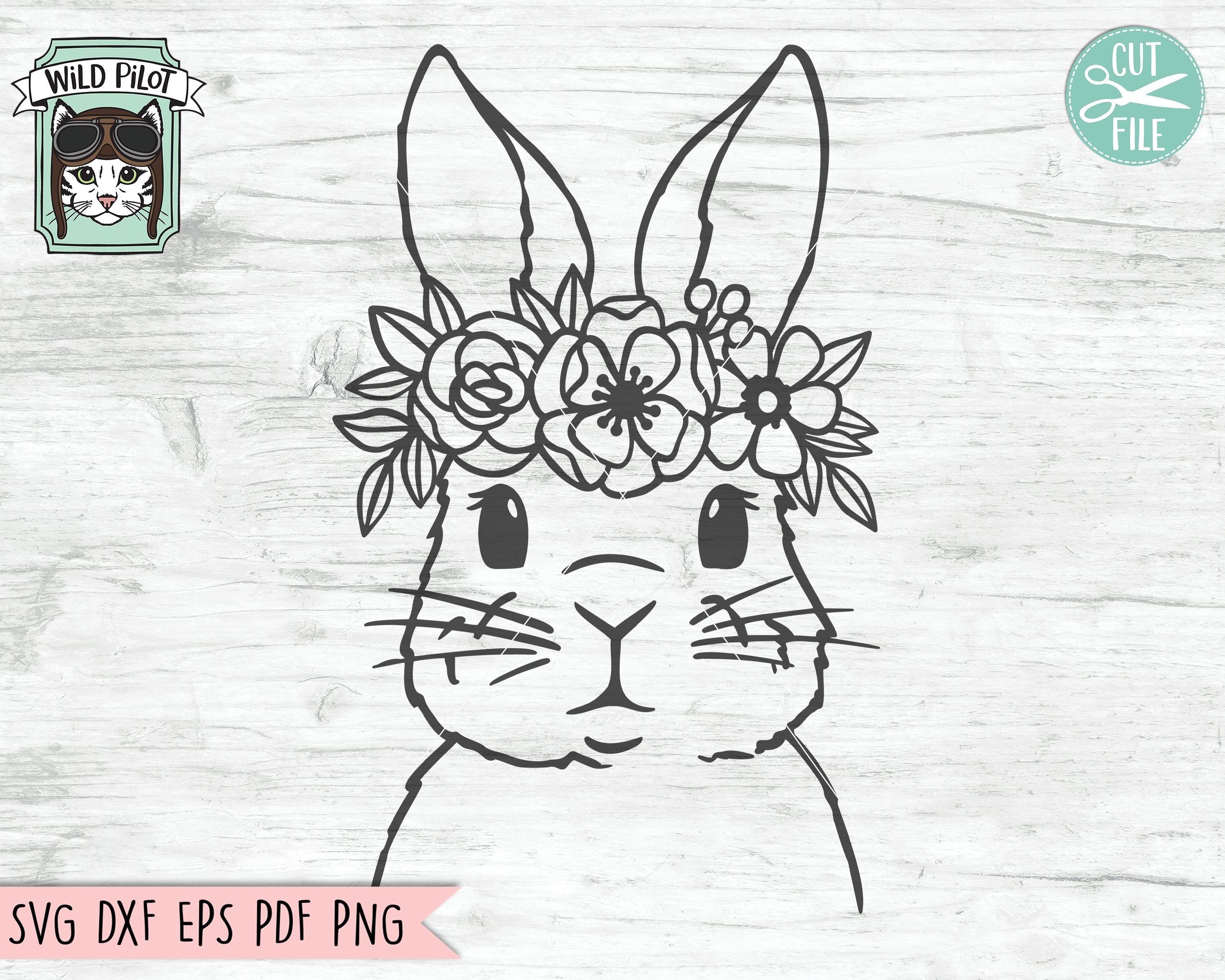 Download Bunny Flower Crown Svg Rabbit With Flowers Svg Rabbit Cut File Easter Bunny Svg Animal Face Svg Floral Crown Svg Flowers On Head Svg Bunny Rabbit Svg So Fontsy