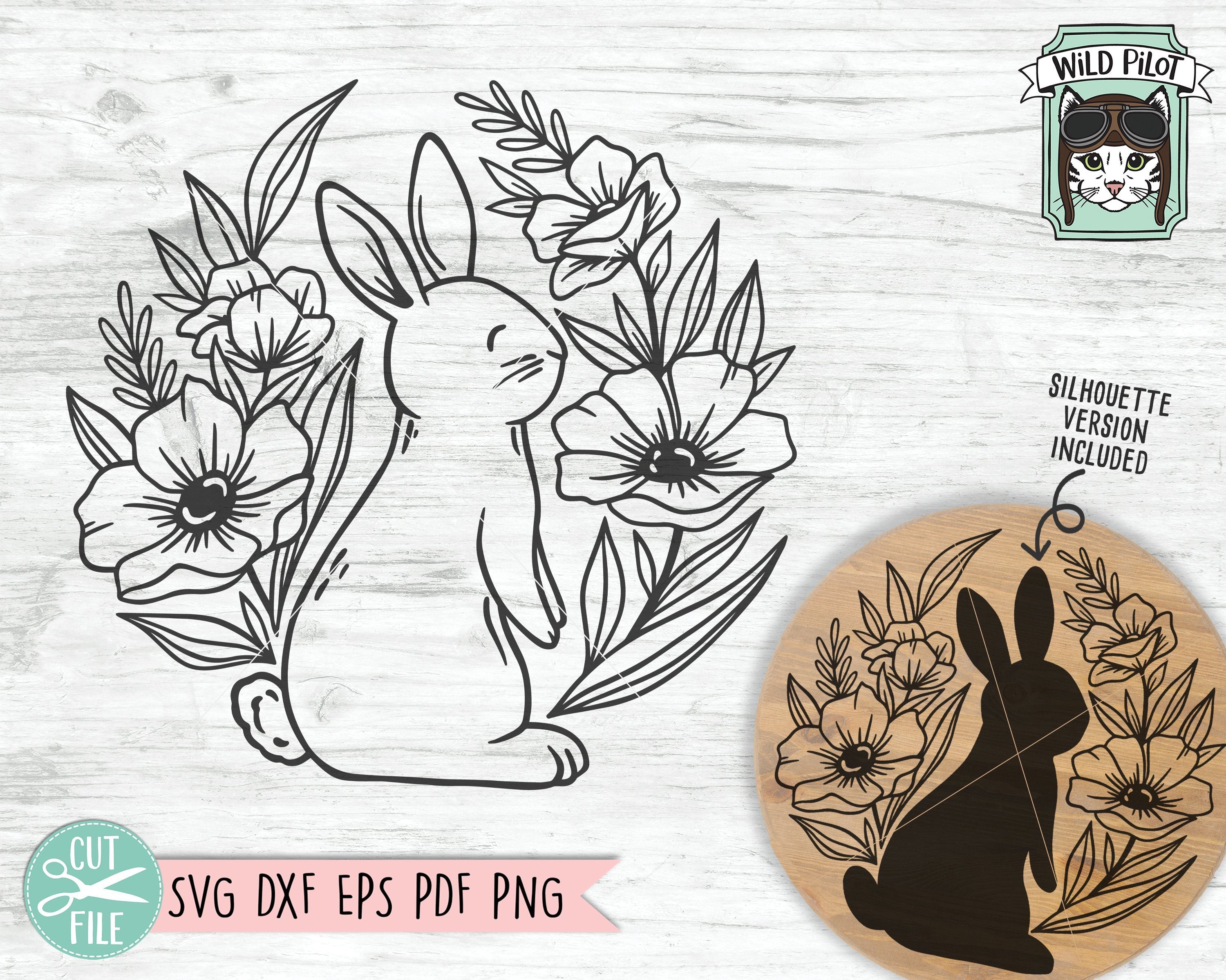 Bunny Flowers Svg Rabbit With Flowers Svg Rabbit Cut File Easter Bunny Svg Floral Bunny Svg Easter Svg Bunny Svg Bunny Rabbit Round Sign Svg File So Fontsy