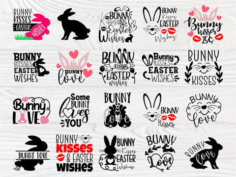 Download Clip Art Quote Happy Easter Png Rabbit Cricut Silhouette Spring Holiday Eps Eggs Dxf Saying Woman Design Bunny Kisses And Easter Wishes Svg Art Collectibles