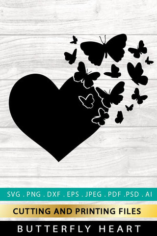 Download Butterfly Heart Svg Png Eps Dxf Files Butterfly Svg Cut File So Fontsy