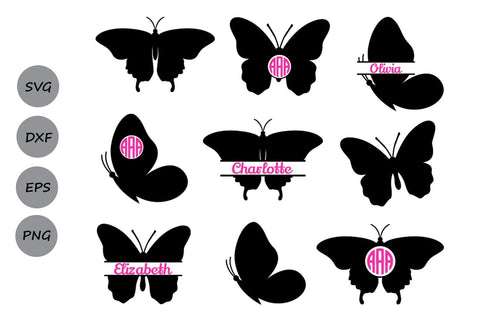 Download Butterfly Monogram Butterflies Svg Cut Files So Fontsy