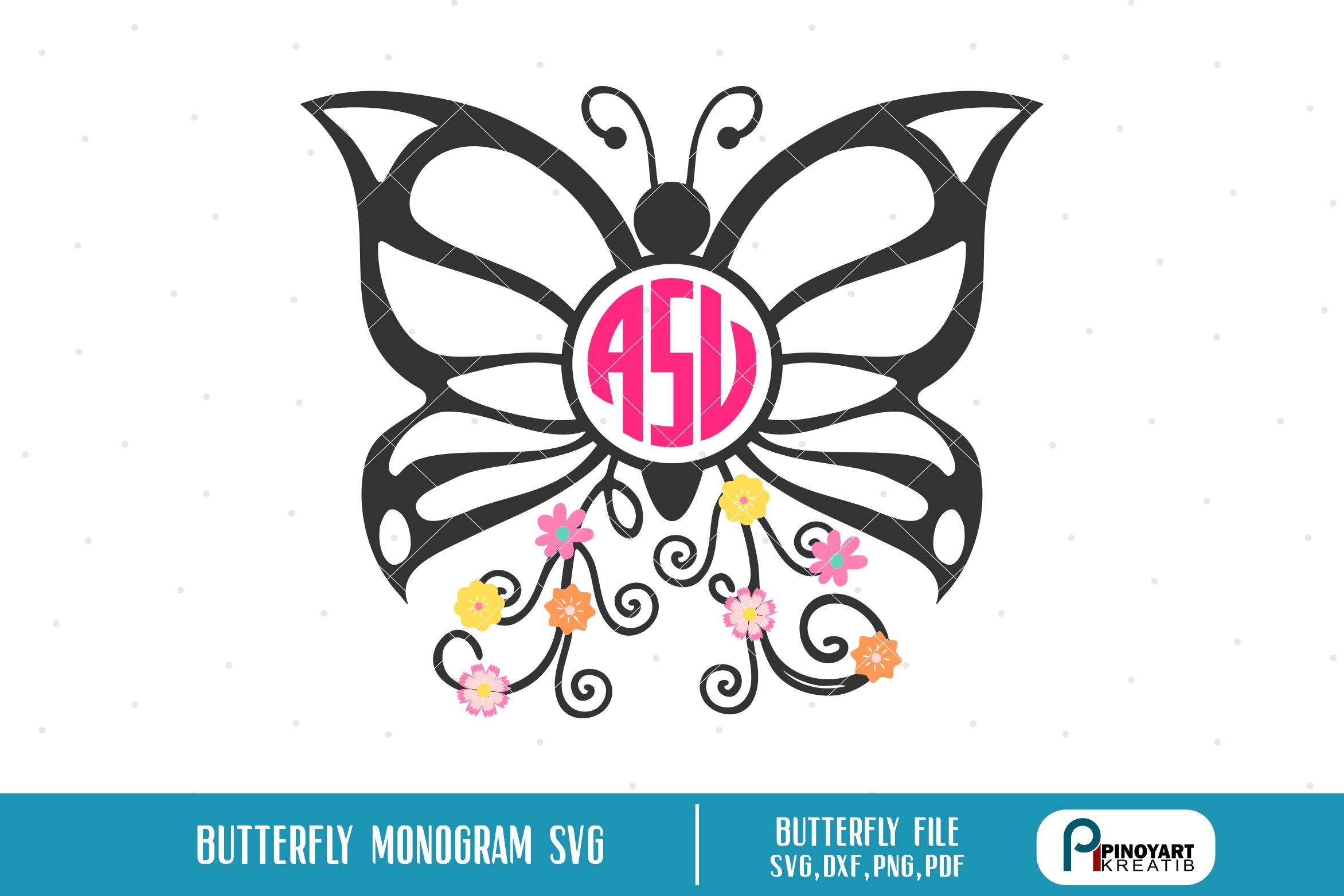 Download Butterfly Monogram Svg So Fontsy