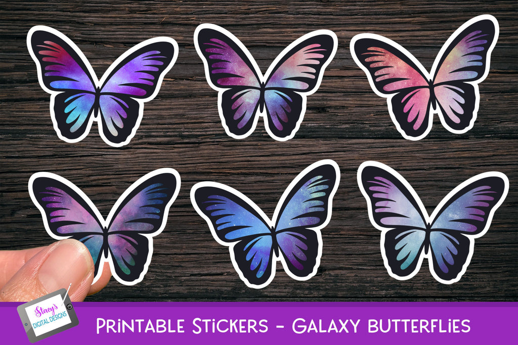 Printable butterfly sticker bundle