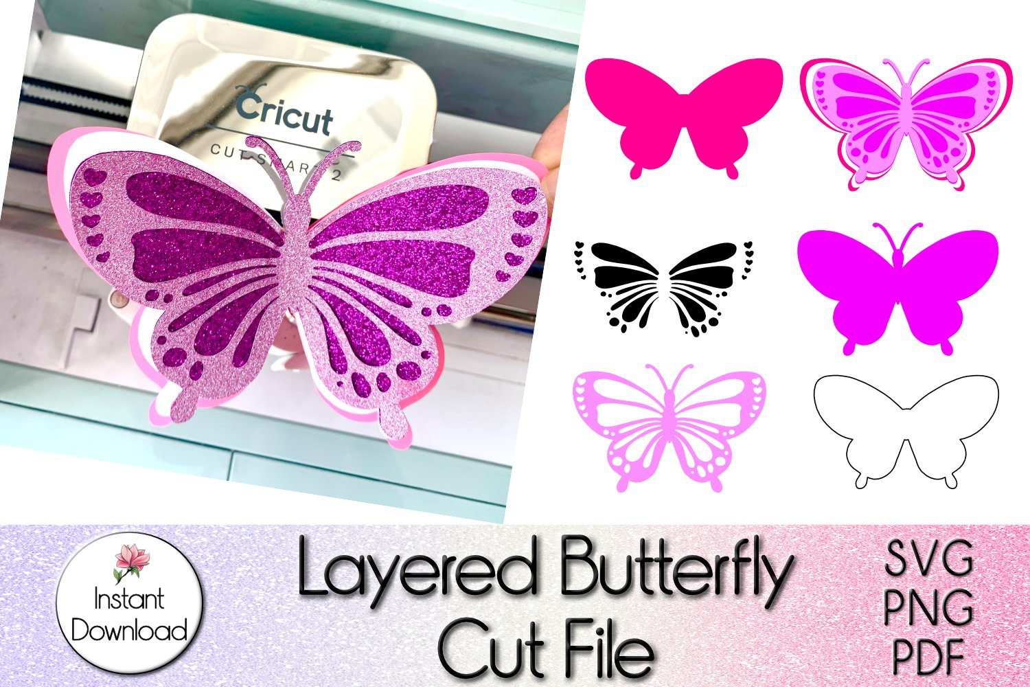 Butterfly Svg 3d Butterfly Svg Layered Butterfly Template So Fontsy