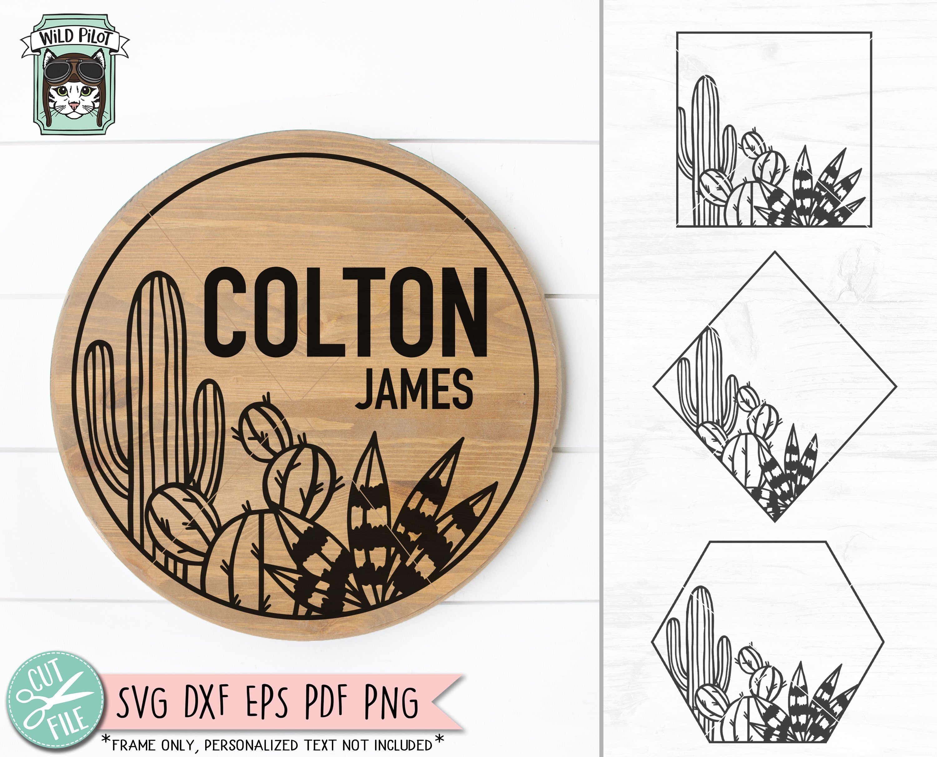 Download Cactus Monogram Frames Svg Cut File Succulent Svg Cut File So Fontsy