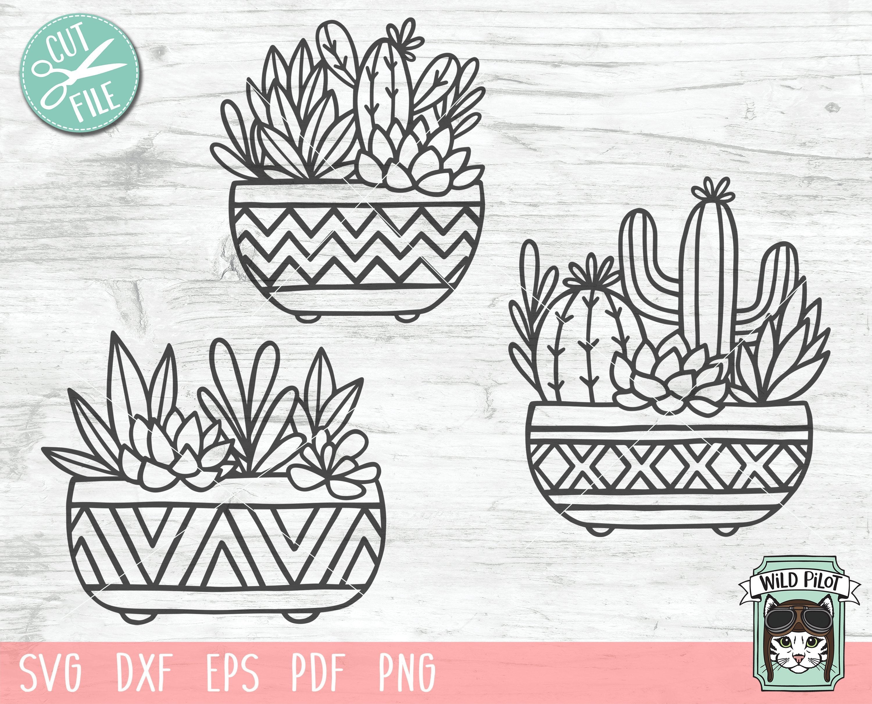 Download Cactus Succulent Planter Svg Cut File So Fontsy