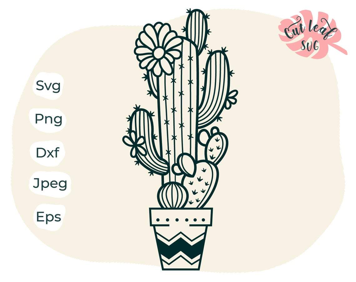 Download Cactus Svg Succulent Svg Cactus Clipart Cactus Cricut Cactus Png Cute Cactus Svg Boho Svg So Fontsy