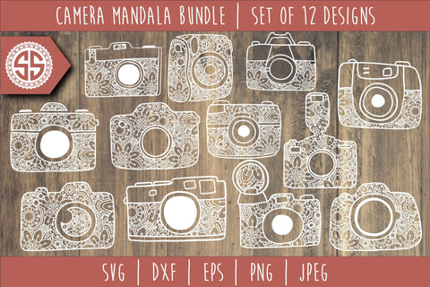 Download Camera Mandala Zentangle Bundle Set Of 12 Svg So Fontsy