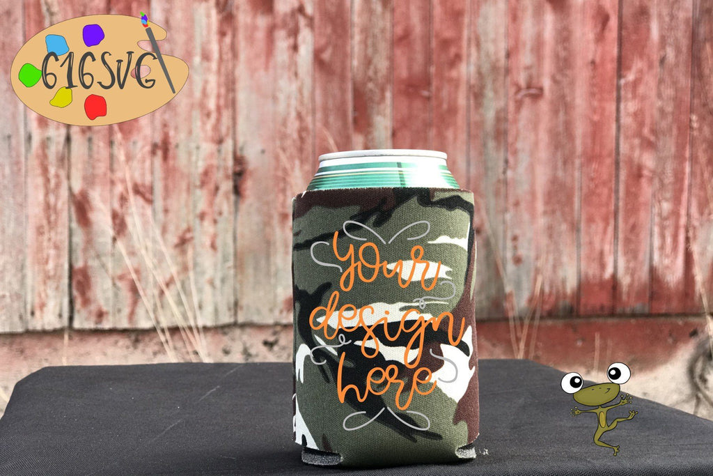 Download Camo or Camouflage Can Cooler Mockup - So Fontsy