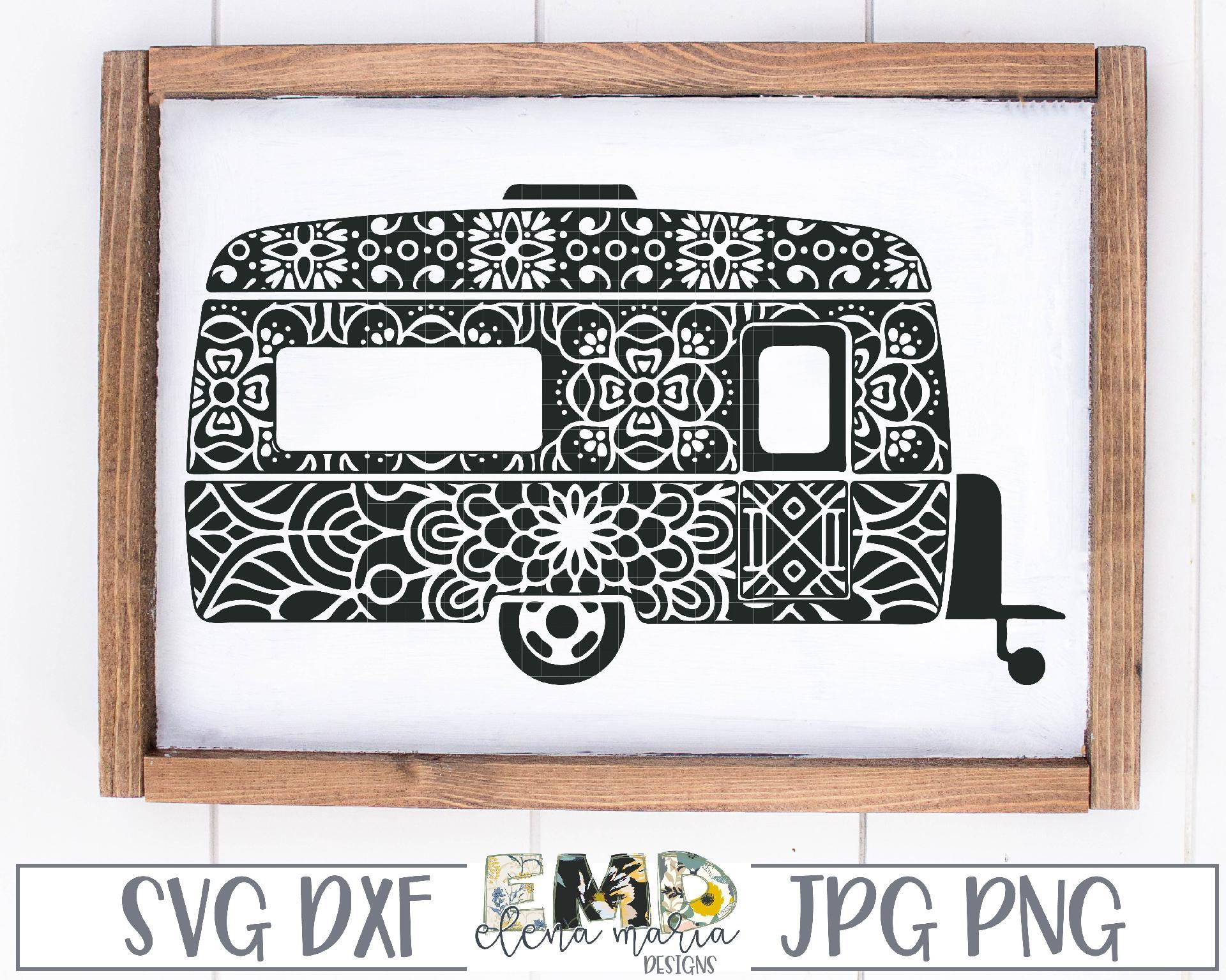 Download Camper Mandala Svg Rv Camping Trailer Zentangle So Fontsy