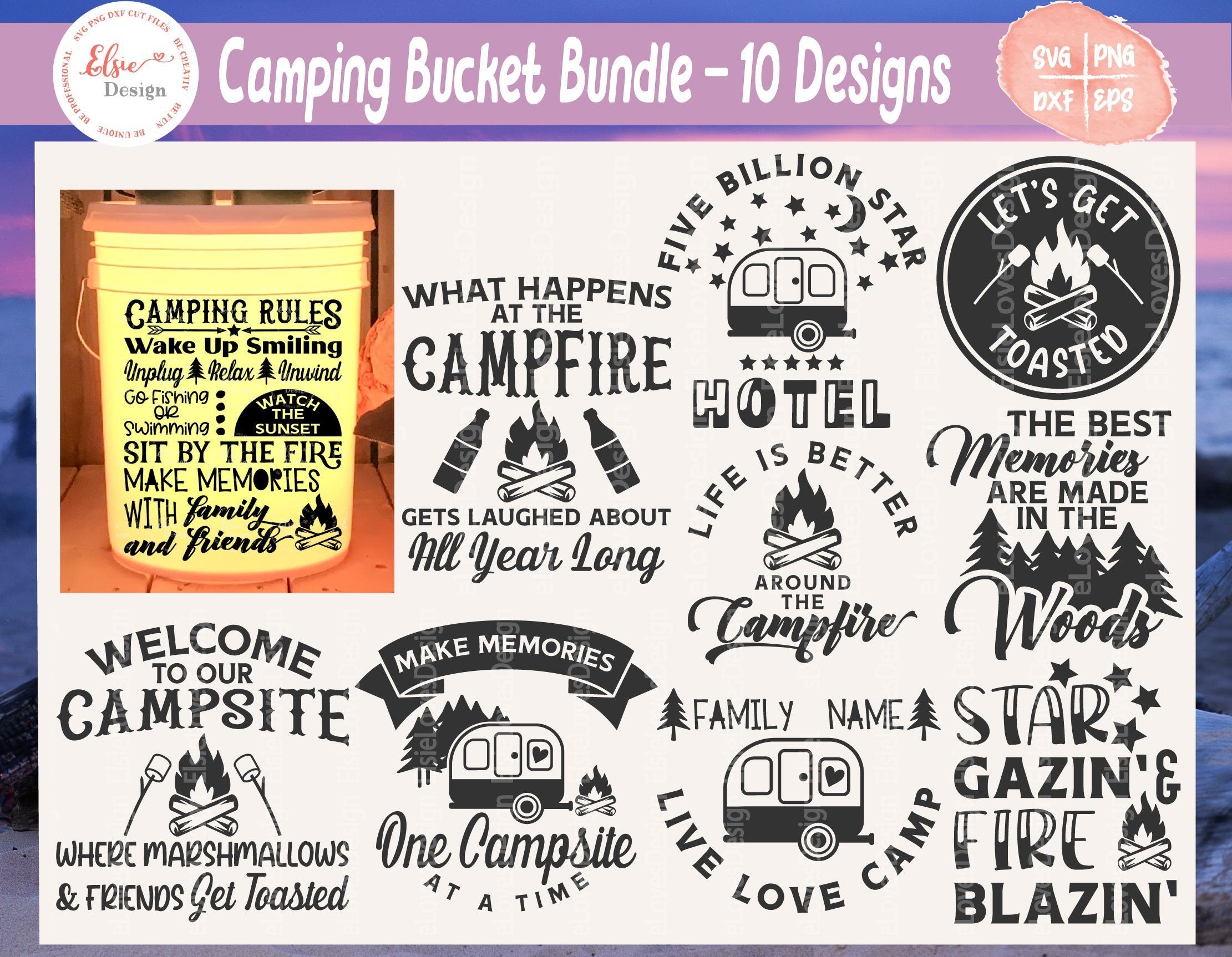 Download Camping Bucket Bundle Svg Png Dxf Eps So Fontsy