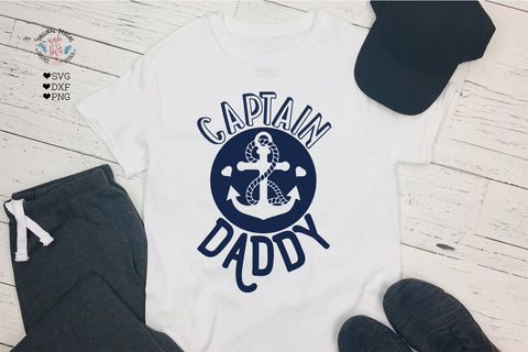 Download Captain Daddy Summer Nautical Dad T Shirt Design So Fontsy