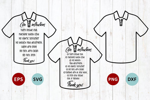 Download Care Instruction Polo Tshirt Svg So Fontsy