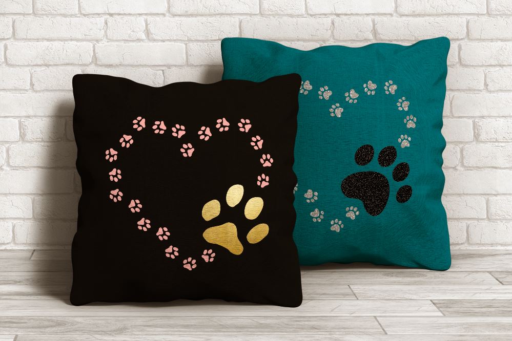 Download Cat And Dog Paw Print Heart So Fontsy