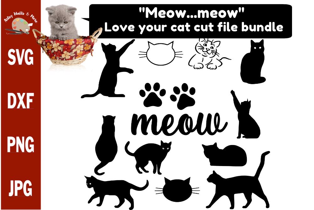 Download Cat Bundle Svg Love Your Cat Bundle Cats Cut Files For Crafters So Fontsy