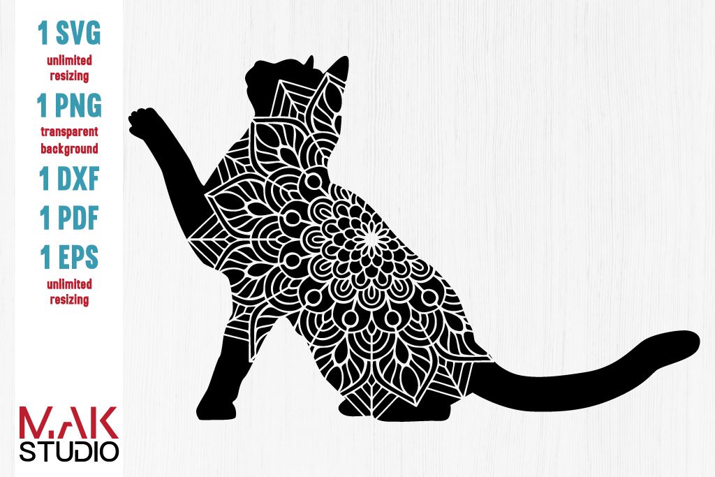 Download Cat Mandala Svg Cat Mandala Svg File Cat Mandala Dxf Cat Mandala Cut File Cat Zentangle Svg So Fontsy