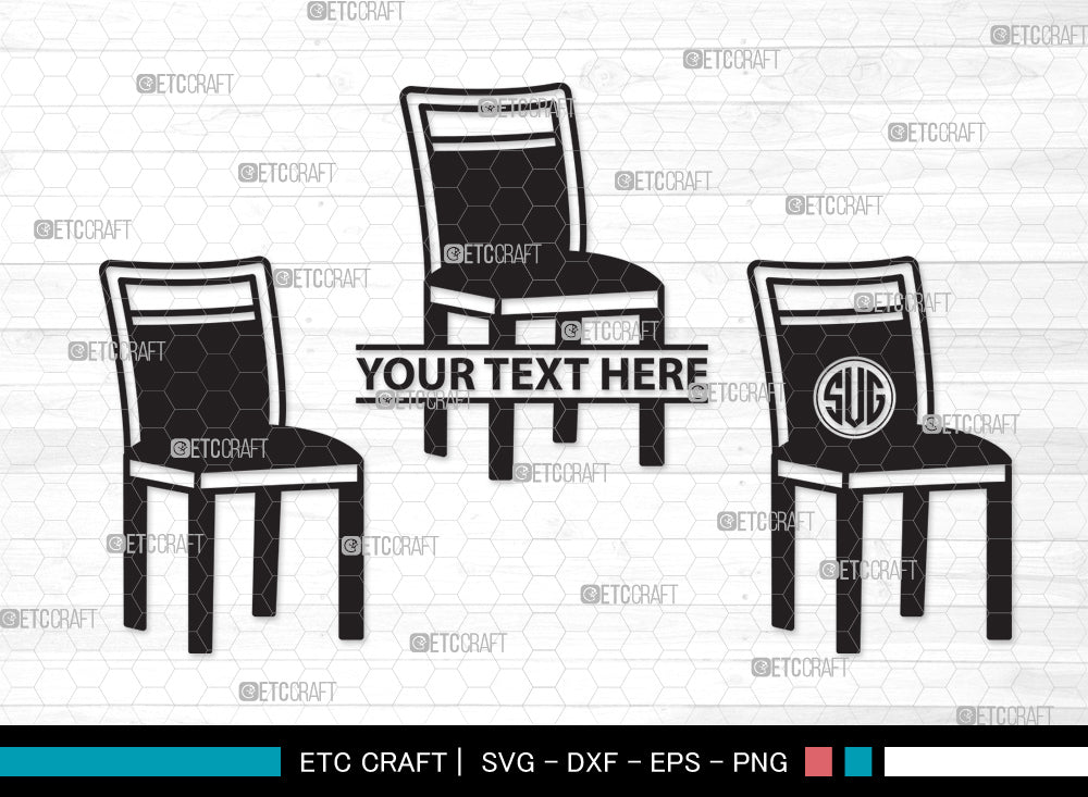 Chairs Clipart SVG Cut File, Desk Chair Svg, Wooden Chair Svg, Dining ...