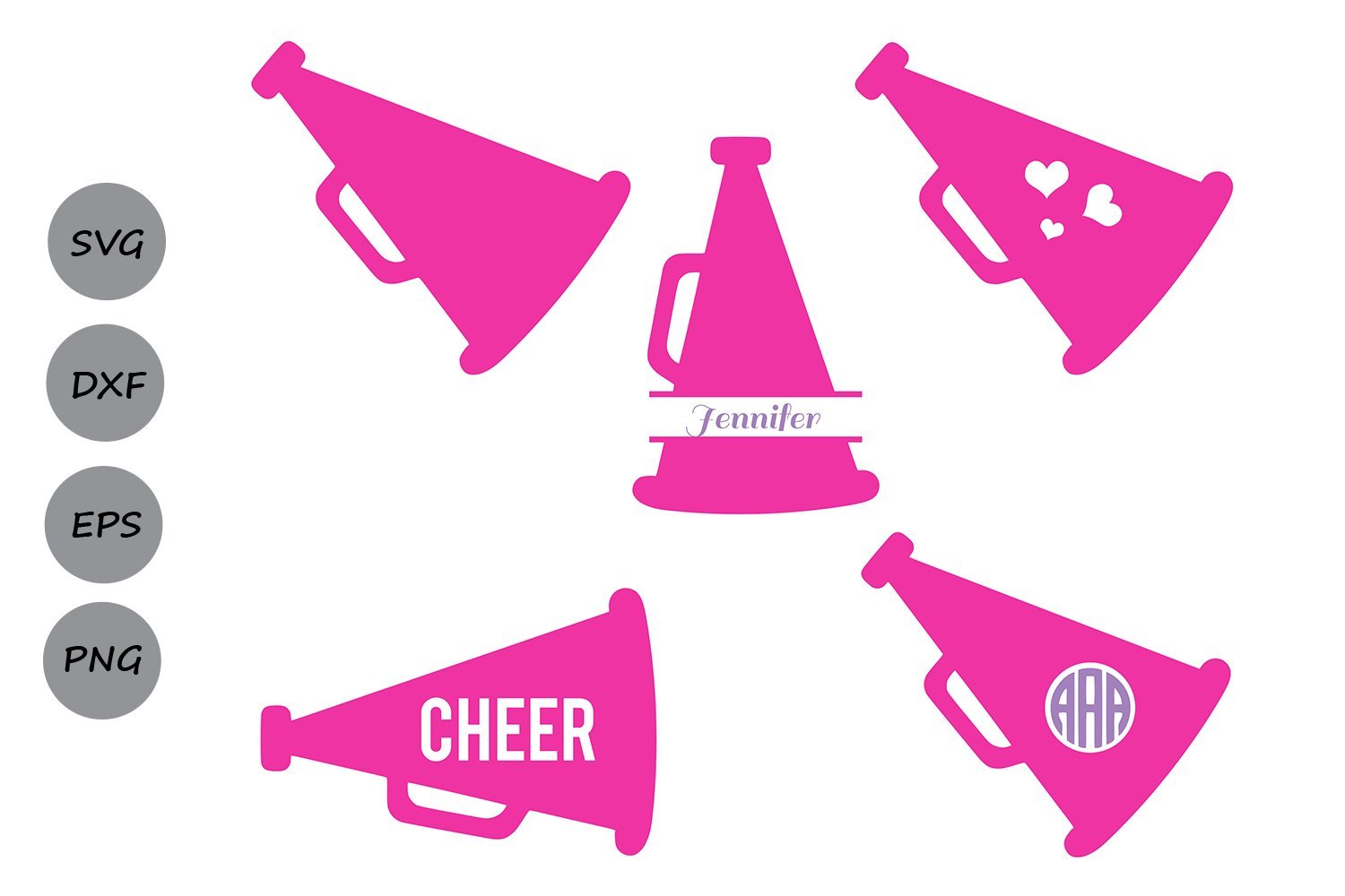 Download Cheer Megaphone Monogram Cheerleader Svg Cut Files So Fontsy