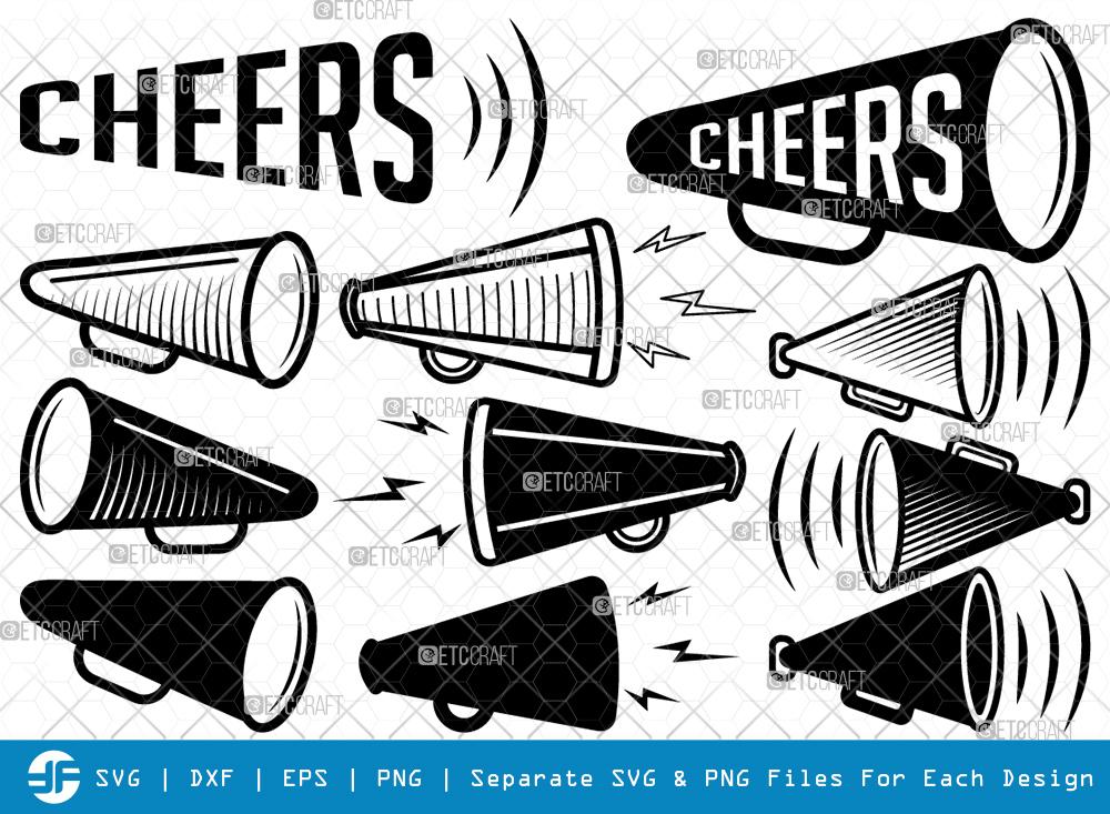 Download Cheer Megaphone Svg Cut Files Cheer Silhouette So Fontsy