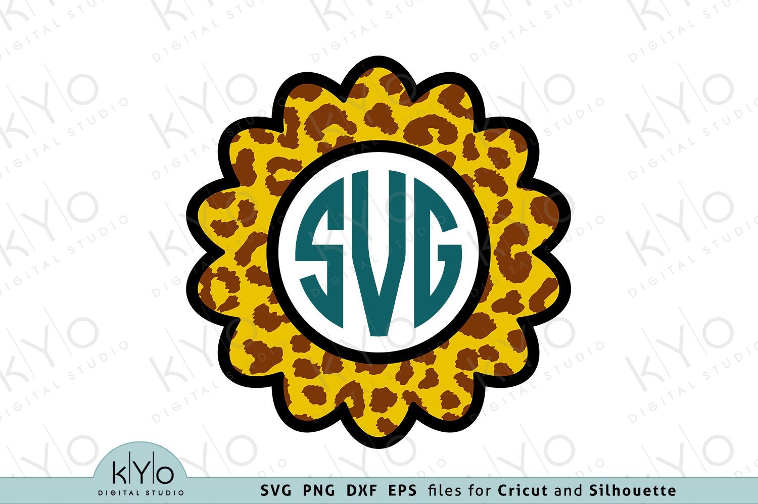 Download Cheetah Pattern Scalloped Monogram Frame Svg Cut Files So Fontsy