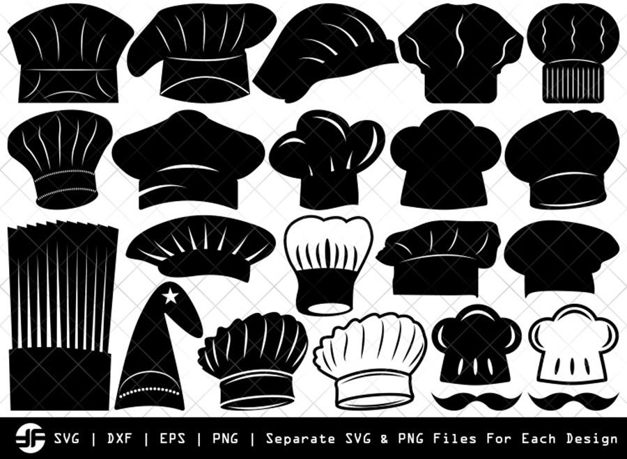 Download Chef Hat Svg Chef Hat Silhouette Bundle Svg Cut File So Fontsy