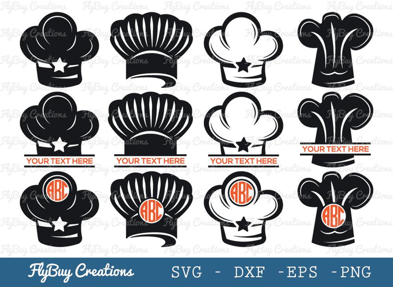 Download Chef Hat Svg Cut File| Chef | Hat | Cooking | Cook | Kitchen | Split Monogram | Circle Monogram ...