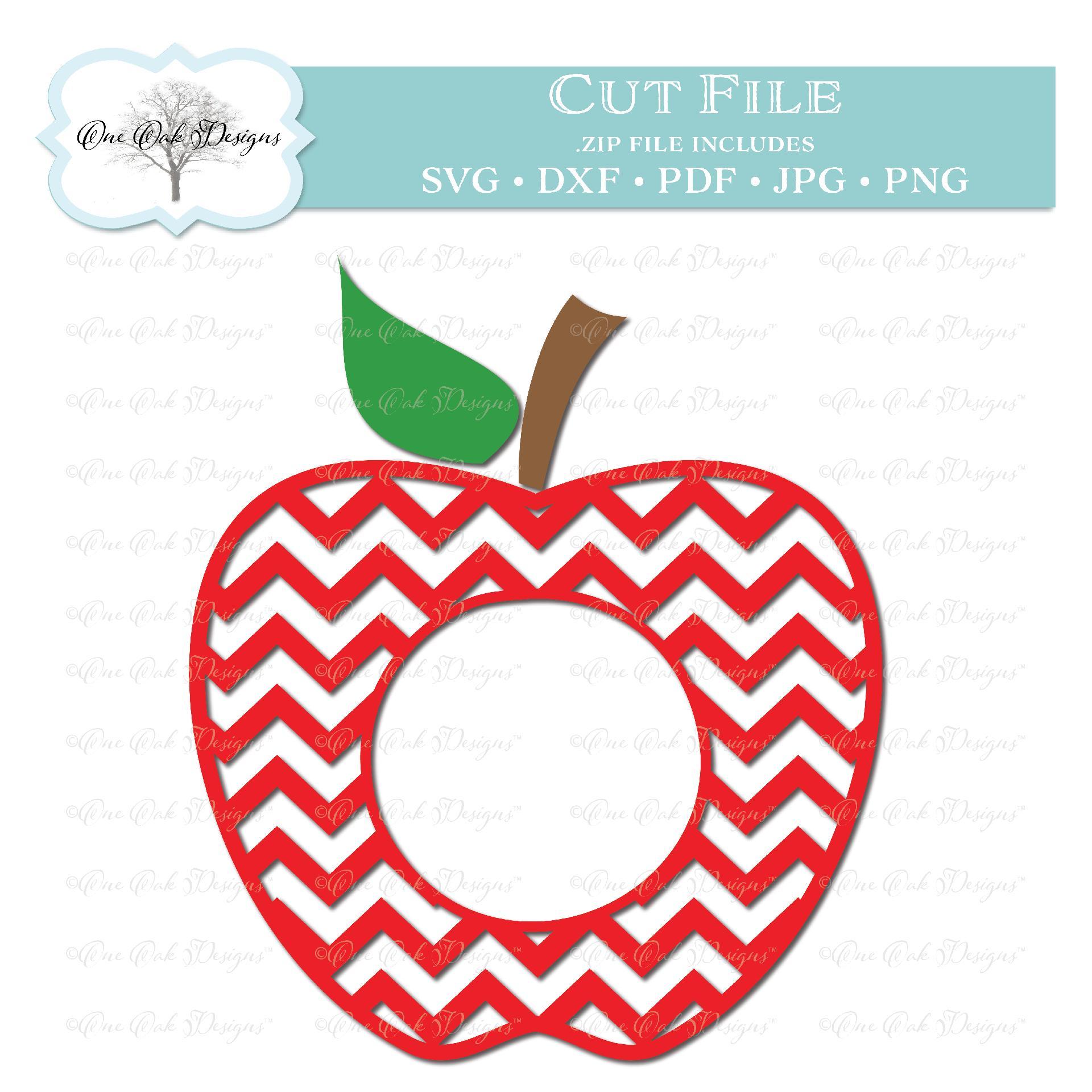 Download Chevron Apple Monogram Frame Svg Dxf Png Cut File So Fontsy