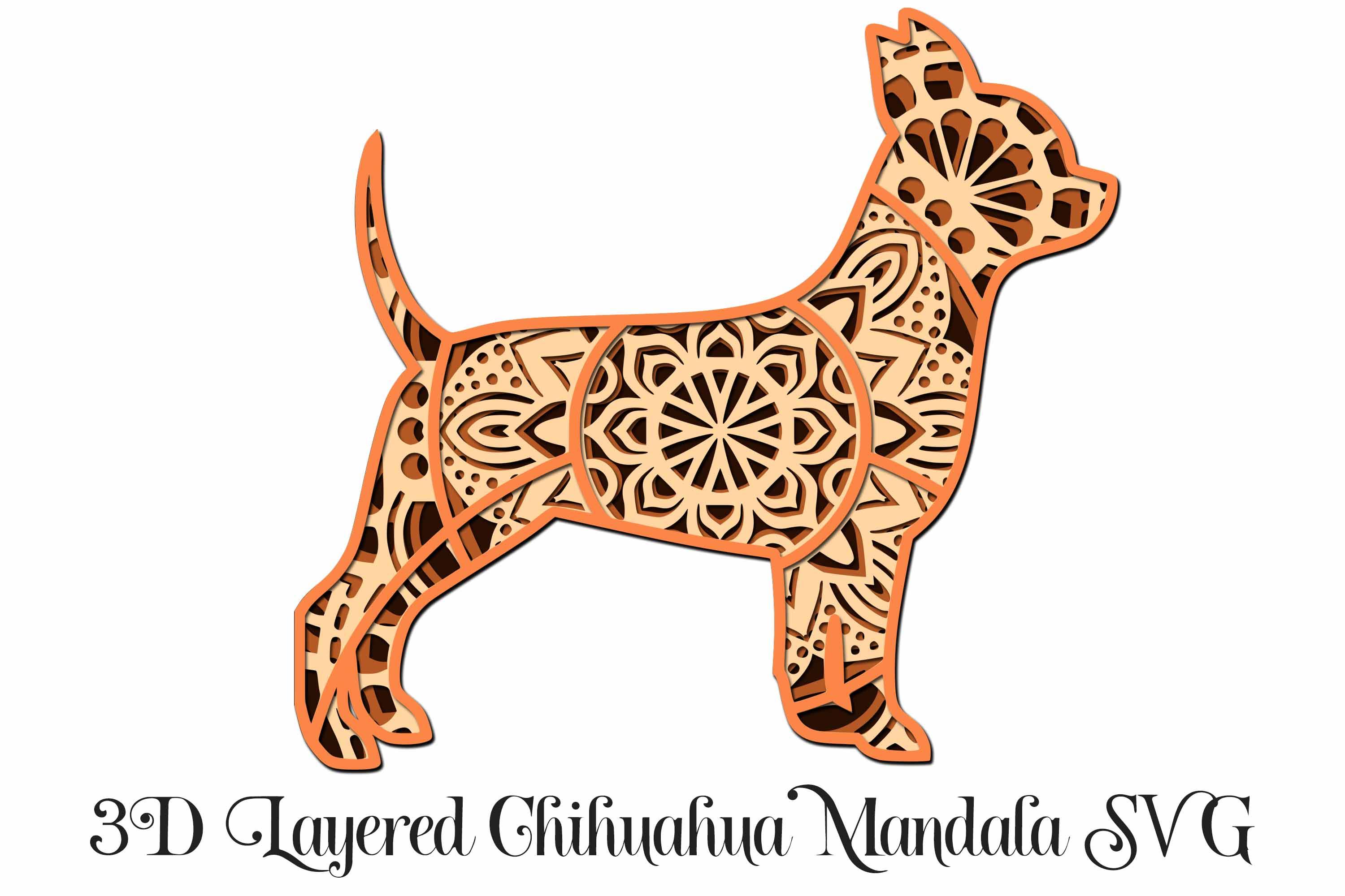 Download Chihuahua Mandala 3d Layered Dog Svg File 4 Layers So Fontsy