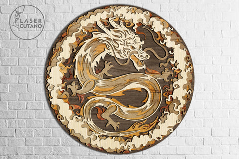 Download Chinese Dragon Multilayer Laser Cut Files Mandala Round Sign Svg 3d Designs Paper Cut So Fontsy