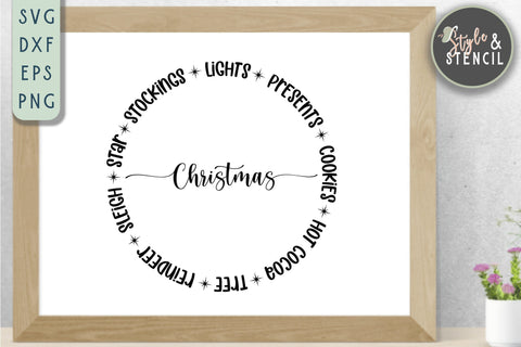 Christmas Circle SVG - Christmas SVG - Christmas Decorations - So Fontsy